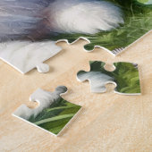 Hundeschleife mit weißem Spitz Puzzle (Seite)