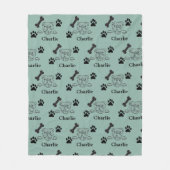 Hundeschleuderung mit Namenspatzen für Hundefreund Fleecedecke (Vorderseite)