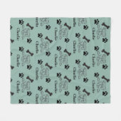 Hundeschleuderung mit Namenspatzen für Hundefreund Fleecedecke (Vorderseite (Horizontal))