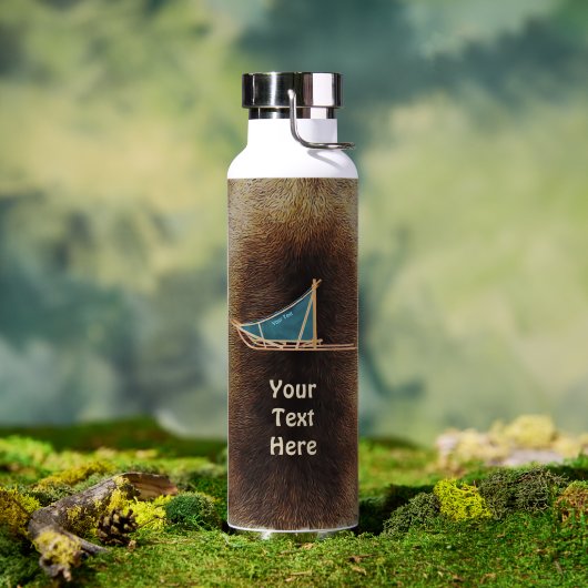 Hundeschlitten auf Karibufell Trinkflasche (Außenbereich (gedreht))