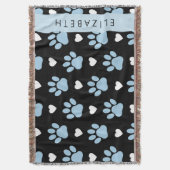 Hundeschlitten, blaue Pfauen, weiße Herzen, Ihr Na Decke (Vorderseite Vertikal)