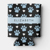 Hundeschlitten, blaue Pfauen, weiße Herzen, Ihr Na Dosenkühler (Vorderseite)