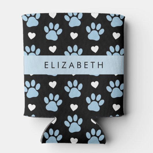 Hundeschlitten, blaue Pfauen, weiße Herzen, Ihr Na Dosenkühler (Rückseite)