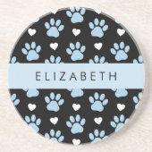 Hundeschlitten, blaue Pfauen, weiße Herzen, Ihr Na Getränkeuntersetzer (Vorne)