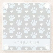 Hundeschlitten, blaue Pfauen, weiße Herzen, Ihr Na Glasuntersetzer (Rückseite)