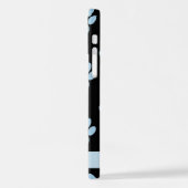 Hundeschlitten, blaue Pfauen, weiße Herzen, Ihr Na iPhone Hülle (Linke Seite)