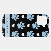 Hundeschlitten, blaue Pfauen, weiße Herzen, Ihr Na iPhone Hülle (Rückseite (Horizontal))