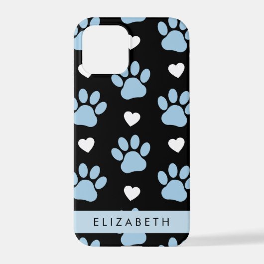Hundeschlitten, blaue Pfauen, weiße Herzen, Ihr Na iPhone Hülle (Rückseite)