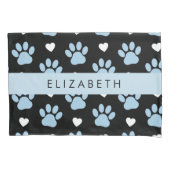 Hundeschlitten, blaue Pfauen, weiße Herzen, Ihr Na Kissenbezug (Vorderseite)