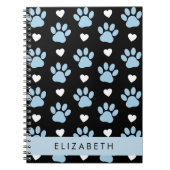 Hundeschlitten, blaue Pfauen, weiße Herzen, Ihr Na Notizblock (Vorderseite)