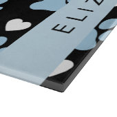 Hundeschlitten, blaue Pfauen, weiße Herzen, Ihr Na Schneidebrett (Ecke)