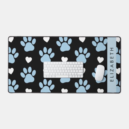 Hundeschlitten, blaue Pfauen, weiße Herzen, Ihr Na Schreibtischunterlage (Tastatur & Maus)