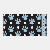 Hundeschlitten, blaue Pfauen, weiße Herzen, Ihr Na Schreibtischunterlage (Vorderseite)