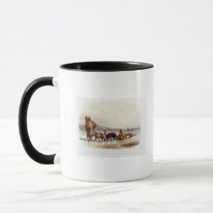 Hundeschlitten des Mandan amerikanischen Tasse