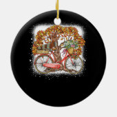 Hundeschlitten Herbst Herbst Rad Funny Dackel Haus Keramik Ornament (Hinten)