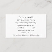 Hundeschlitten Hunde Wandern und Pflege Visitenkarte (Rückseite)