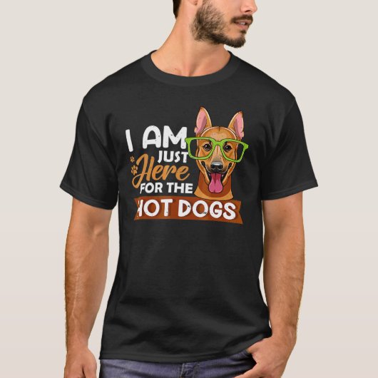 Hundeschlitten Ich bin hier für die heißen Hunde T-Shirt (Vorderseite)