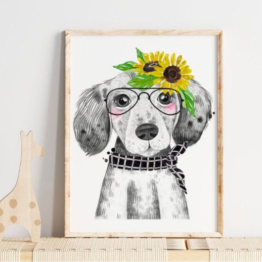 Hundeschlitten Kinderzimmer drucken | Dog Print Poster