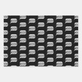 Hundeschlitten Knochen Hund liebt Schwarz-Weiß-Mus Geschenkpapier Set (Vorderseite 3)