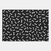 Hundeschlitten Knochen Hund liebt Schwarz-Weiß-Mus Geschenkpapier Set (Vorderseite 2)