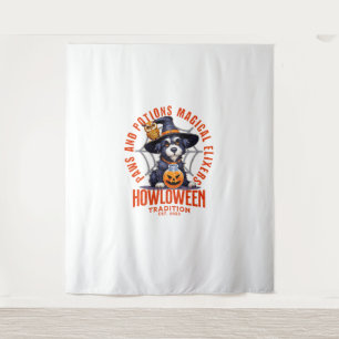Hundeschlitten - Paws and Potions Magische Elixer. Wandteppich
