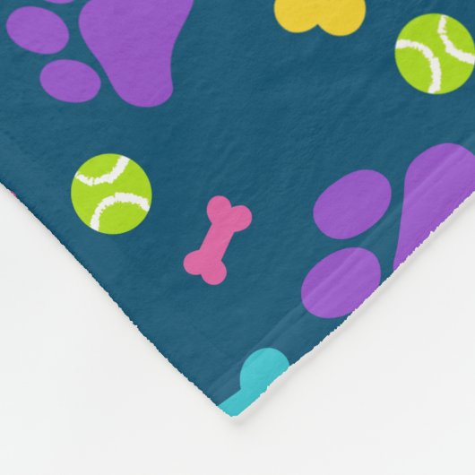 Hundeschlitten Pfote Print Fleece Blanket (Ecke)