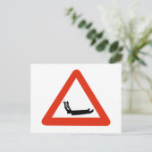 Hundeschlitten überqueren, Verkehrszeichen, Grönla Postkarte (Stehend Vorderseite)