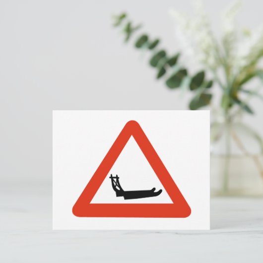 Hundeschlitten überqueren, Verkehrszeichen, Grönla Postkarte (Stehend Vorderseite)