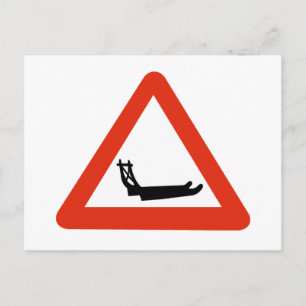 Hundeschlitten überqueren, Verkehrszeichen, Grönla Postkarte