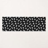 Hundeschlitten und Knochen schwarz Yogamatte (Vorderseite (Horizontal))