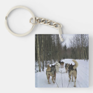 Hundeschlittenfahren in Quebec, Kanada Schlüsselanhänger