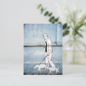 Hundeschlittengraffiti auf verzweiimirova Straße,  Postkarte (Stehend Vorderseite)