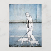 Hundeschlittengraffiti auf verzweiimirova Straße,  Postkarte (Vorderseite)