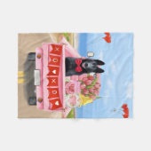 Hundeschlittenherd Valentine's Day Lkw Herz Fleecedecke (Vorderseite (Horizontal))