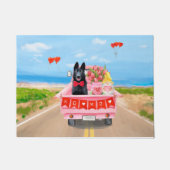 Hundeschlittenherd Valentine's Day Lkw Herz Fußmatte (Vorderseite)