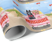 Hundeschlittenherd Valentine's Day Lkw Herz Geschenkpapier (Rolleneckpunkt)