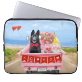 Hundeschlittenherd Valentine's Day Lkw Herz Laptopschutzhülle (Vorderseite)
