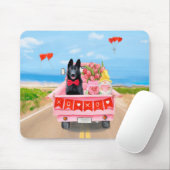 Hundeschlittenherd Valentine's Day Lkw Herz Mousepad (Mit Mouse)