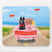 Hundeschlittenherd Valentine's Day Lkw Herz Mousepad (Vorne)