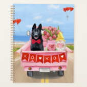 Hundeschlittenherd Valentine's Day Lkw Herz Planer (Vorderseite)