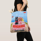 Hundeschlittenherd Valentine's Day Lkw Herz Tasche (Von Nahem)