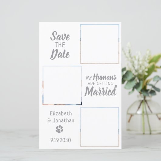 Hundeschlittenhochzeit Save the Date (Stehend Vorderseite)