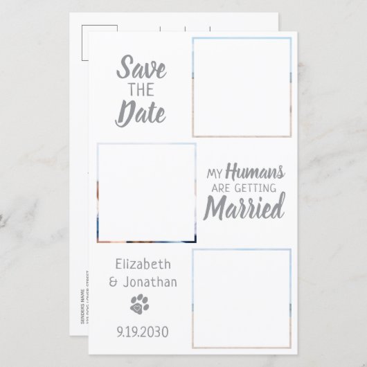 Hundeschlittenhochzeit Save the Date (Vorne/Hinten)