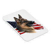 Hundeschlittenkopf mit Flagge Magnet (Rechte Seite)