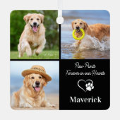 Hundeschlittenverlust Personalisiert 3 Fotomateria Ornament Aus Metall (Vorderseite)