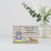 HundeschlittenVisitenkarte mit Robot & Dog Visitenkarte (Stehend Vorderseite)