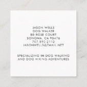 Hundeschlittenwalker und Hundeschutzabenteuer Squa Quadratische Visitenkarte (Rückseite)