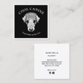 Hundeschlittenwanderung Coole Schwarz-weiße Visite Quadratische Visitenkarte (Vorne/Hinten)