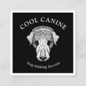 Hundeschlittenwanderung Coole Schwarz-weiße Visite Quadratische Visitenkarte (Vorderseite)
