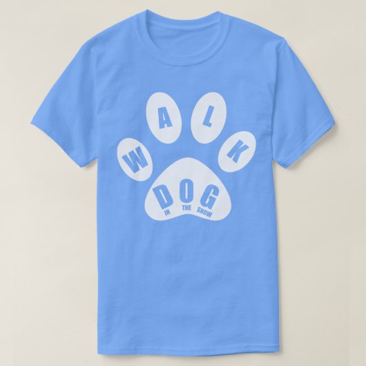 Hundeschlittenwanderung im Schnee in Paw Mark T-Shirt (Design vorne)